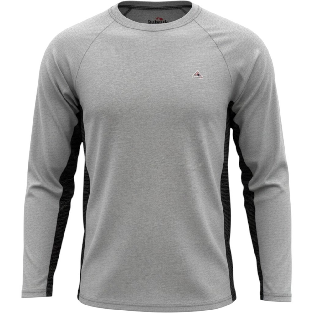 Bulwark FR Flame Resistant Shirt Men M Gray Black Workwear Base Layer 6.4 ATPV